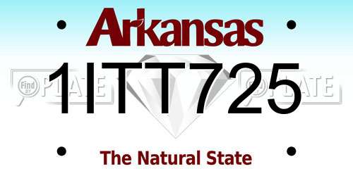 1ITT725 Arkansas License Plate