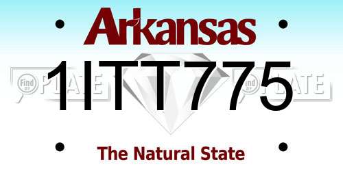 1ITT775 Arkansas License Plate