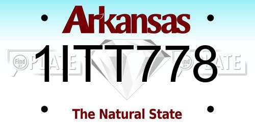 1ITT778 Arkansas License Plate