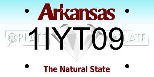 1IYT09 Arkansas License Plate