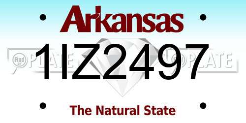 1IZ2497 Arkansas License Plate