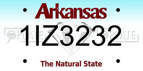 1IZ3232 Arkansas License Plate