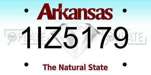 1IZ5179 Arkansas License Plate