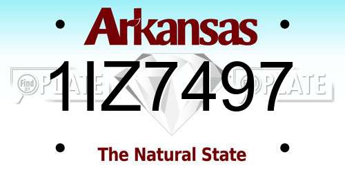1IZ7497 Arkansas License Plate