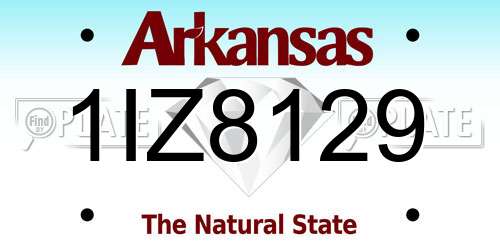 1IZ8129 Arkansas License Plate
