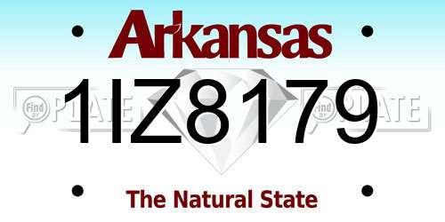 1IZ8179 Arkansas License Plate