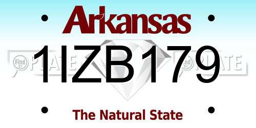 1IZB179 Arkansas License Plate