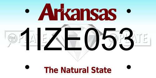 1IZE053 Arkansas License Plate