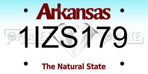 1IZS179 Arkansas License Plate