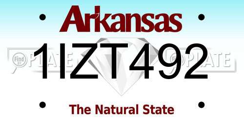 1IZT492 Arkansas License Plate