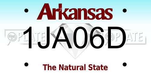 1JA06D Arkansas License Plate