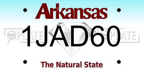 1JAD60 Arkansas License Plate