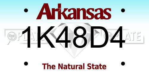 1K48D4 Arkansas License Plate