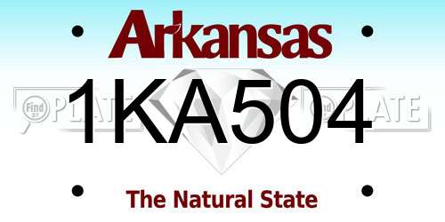 1KA504 Arkansas License Plate