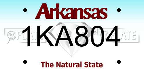 1KA804 Arkansas License Plate