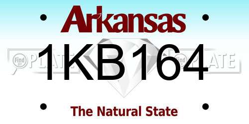 1KB164 Arkansas License Plate