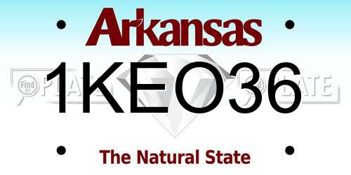 1KEO36 Arkansas License Plate