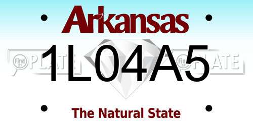 1L04A5 Arkansas License Plate