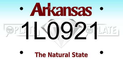 1L0921 Arkansas License Plate