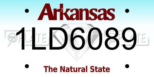 1LD6089 Arkansas License Plate