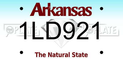 1LD921 Arkansas License Plate