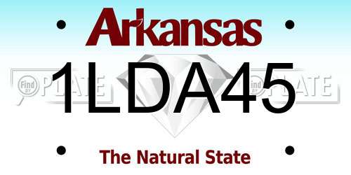 1LDA45 Arkansas License Plate