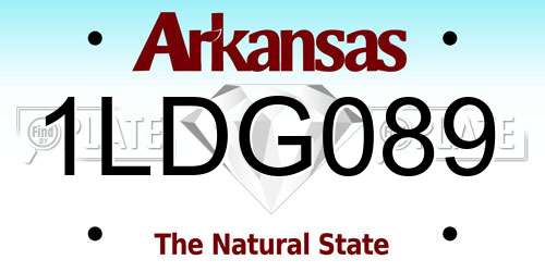 1LDG089 Arkansas License Plate