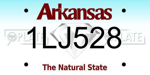 1LJ528 Arkansas License Plate
