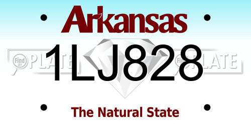 1LJ828 Arkansas License Plate