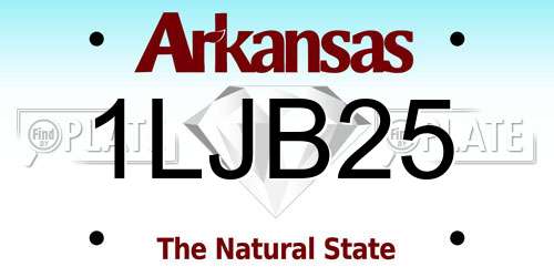 1LJB25 Arkansas License Plate