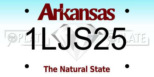 1LJS25 Arkansas License Plate