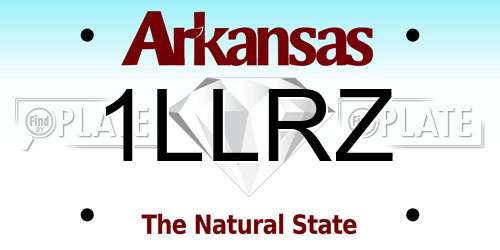 1LLRZ Arkansas License Plate