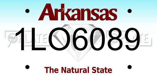 1LO6089 Arkansas License Plate