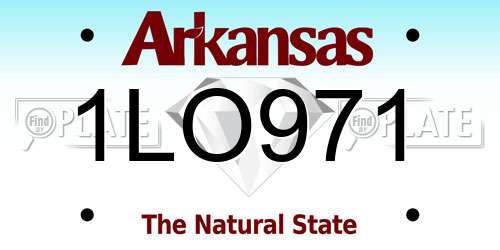 1LO971 Arkansas License Plate