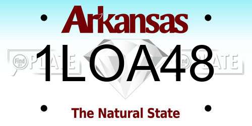 1LOA48 Arkansas License Plate