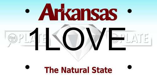 1LOVE Arkansas License Plate