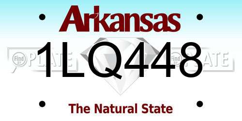 1LQ448 Arkansas License Plate