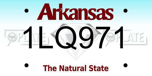 1LQ971 Arkansas License Plate