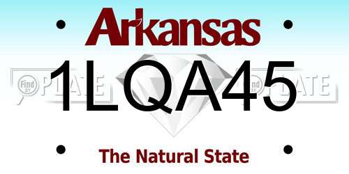 1LQA45 Arkansas License Plate