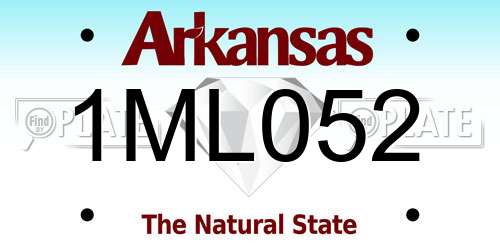 1ML052 Arkansas License Plate