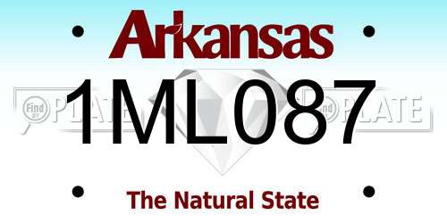 1ML087 Arkansas License Plate