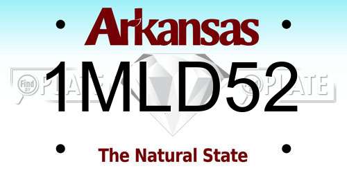 1MLD52 Arkansas License Plate