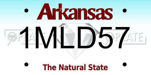 1MLD57 Arkansas License Plate