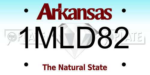 1MLD82 Arkansas License Plate