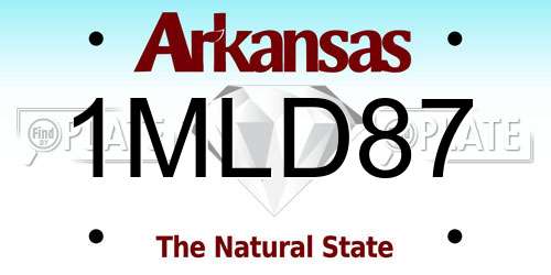 1MLD87 Arkansas License Plate