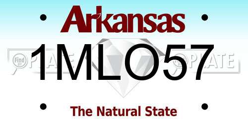 1MLO57 Arkansas License Plate