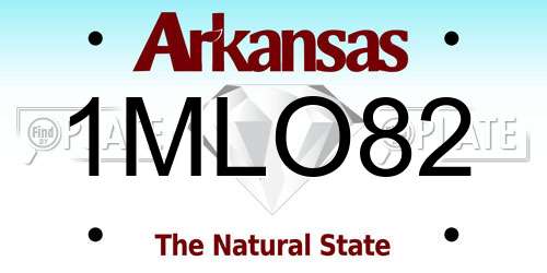 1MLO82 Arkansas License Plate