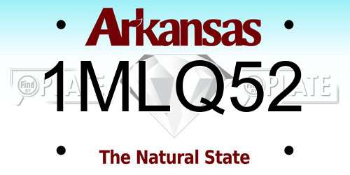1MLQ52 Arkansas License Plate