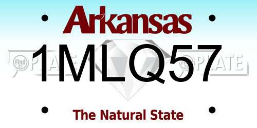 1MLQ57 Arkansas License Plate
