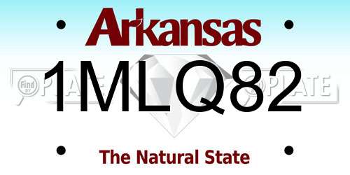 1MLQ82 Arkansas License Plate